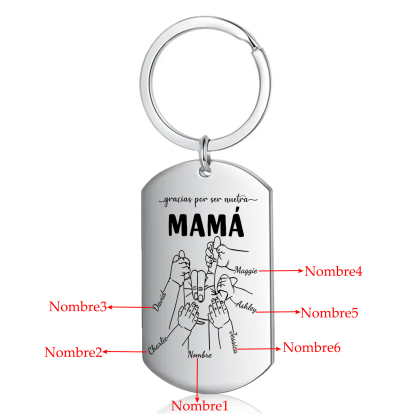A mi mamá-Llavero 2-6 Nombres Personalizados "DEDOS COGIDOS"-Jessemade ES