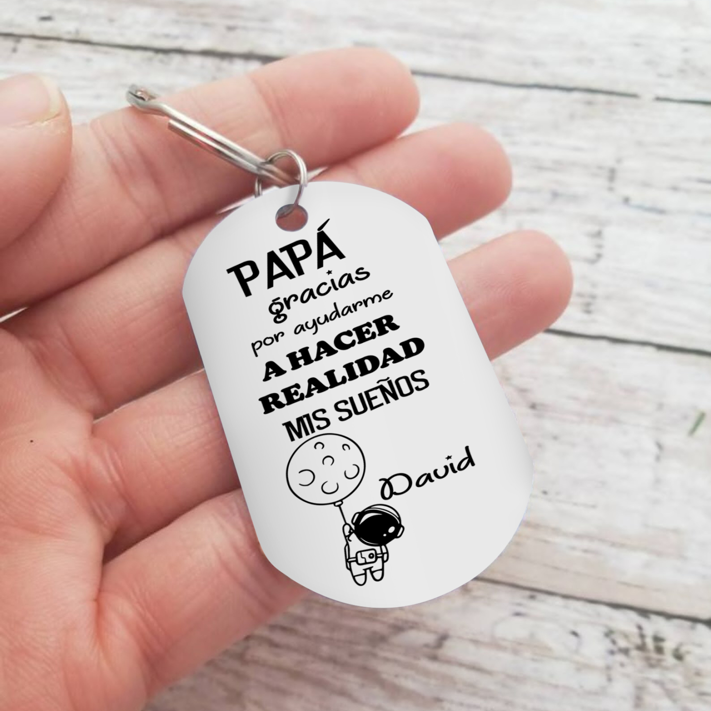 A mi papá-Llavero Personalizado PAPÁ GRACIAS... 1 Nombre-Jessemade ES