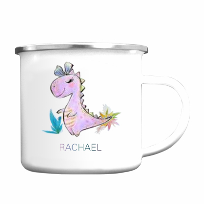 Taza con dinosaurios para niños con 1 nombre personalizado-Jessemade ES