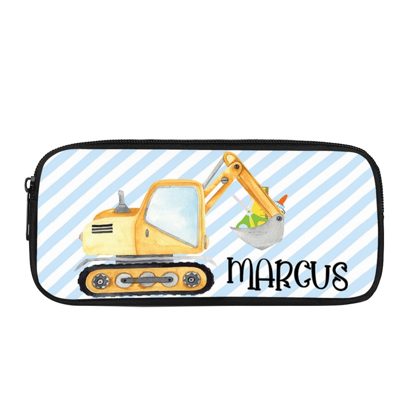 Estuche personalizado con nombre con diseños coloridos de coches/cars para niños