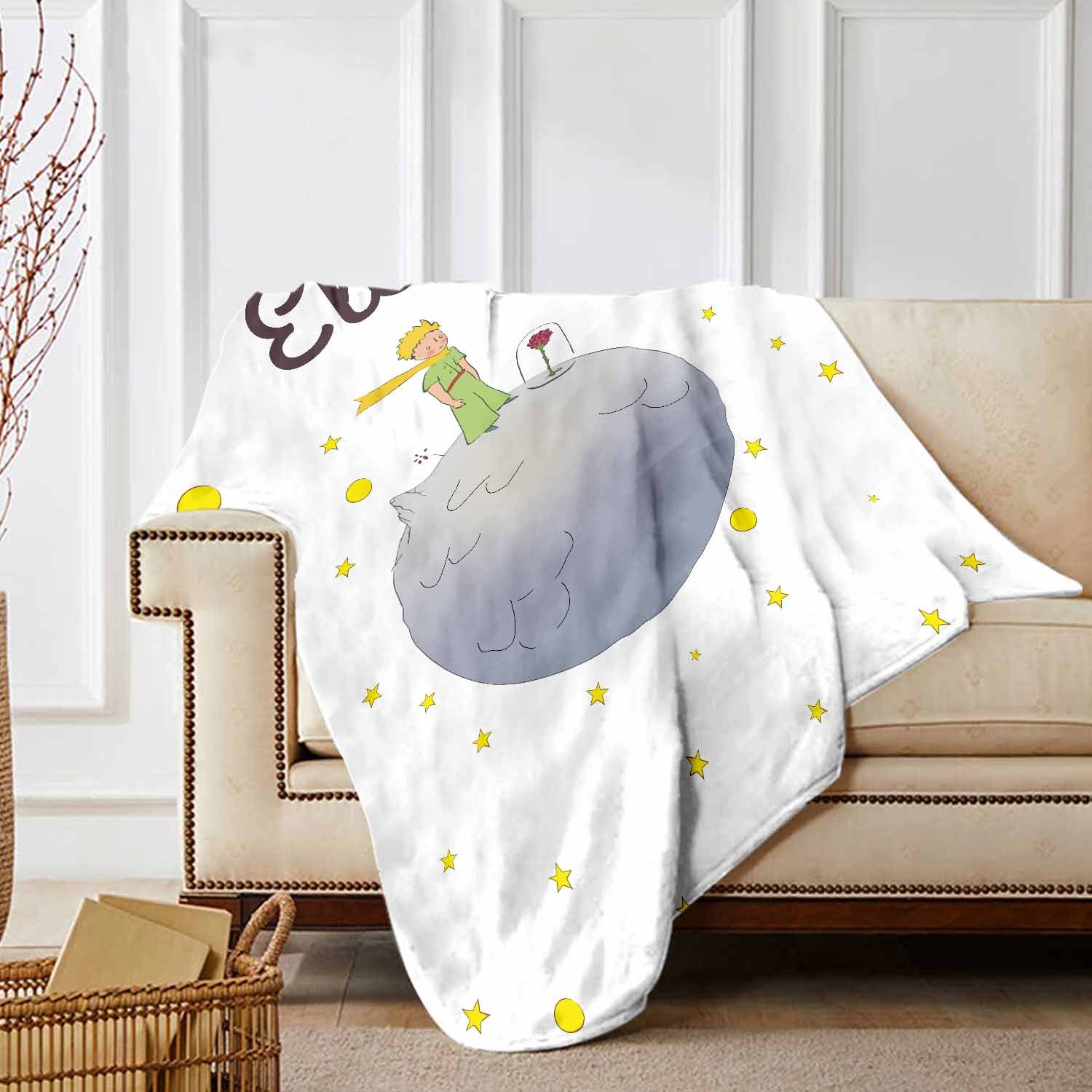 Manta de buen calidad con Príncipe y su rosa y personalizada con 1 nombre-Jessemade ES