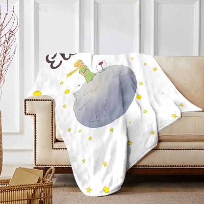 Manta de buen calidad con Príncipe y su rosa y personalizada con 1 nombre-Jessemade ES