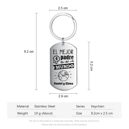 A mi papá-Llavero Personalizado EL MEJOR PADRE 1 Texto -Jessemade ES