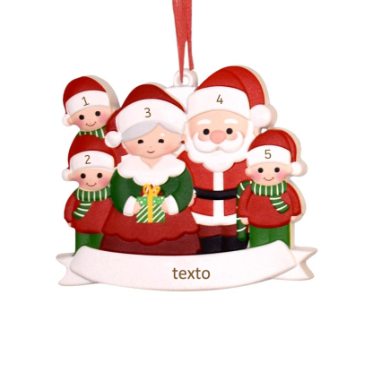 Navidad-Ornamento con muñecos de resina 5 nombres personalizados con texto adorno de árbol
