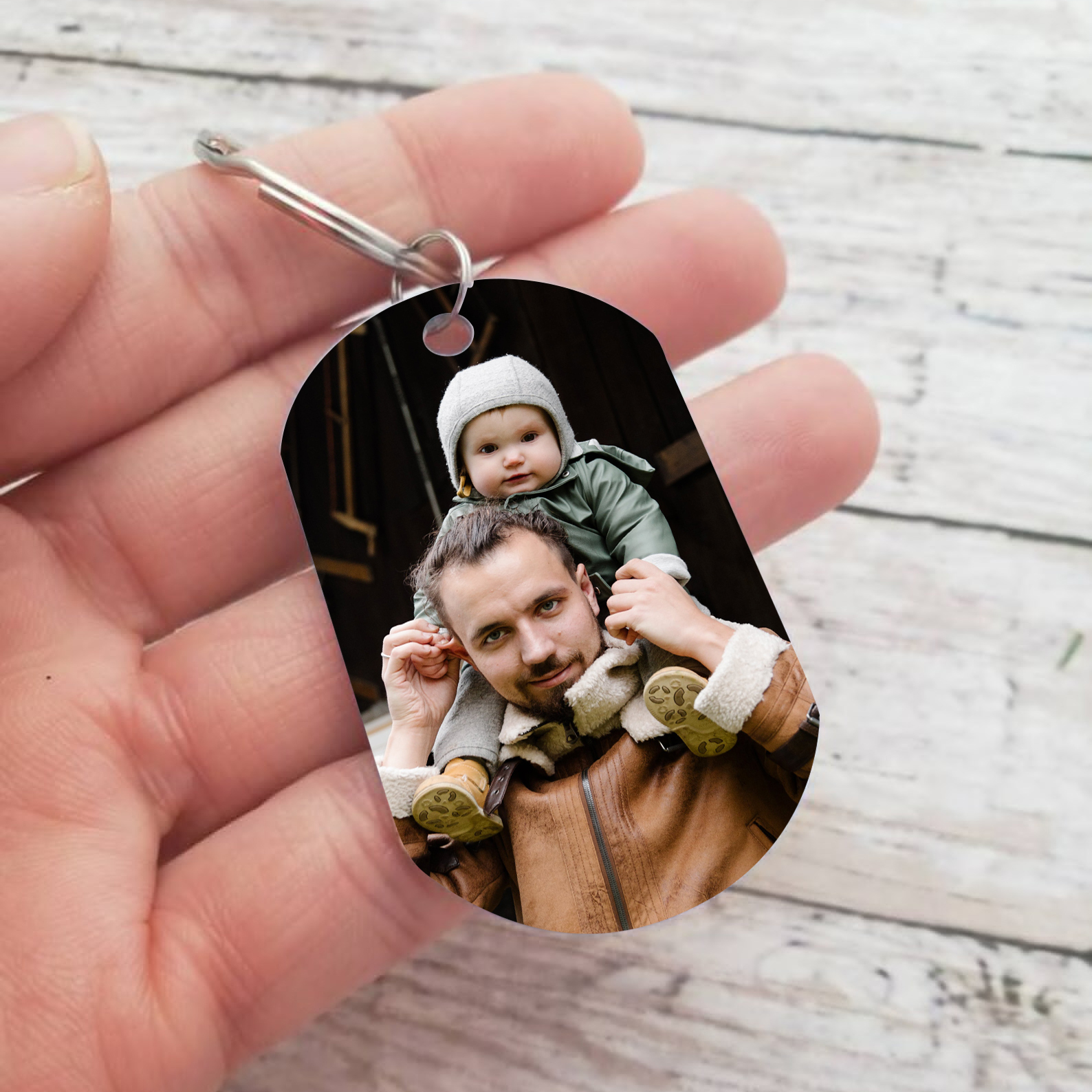 A mi papá-Llavero Personalizado FELIZ DÍA DEL PADRE 1 Nombre y 1 Foto-Jessemade ES