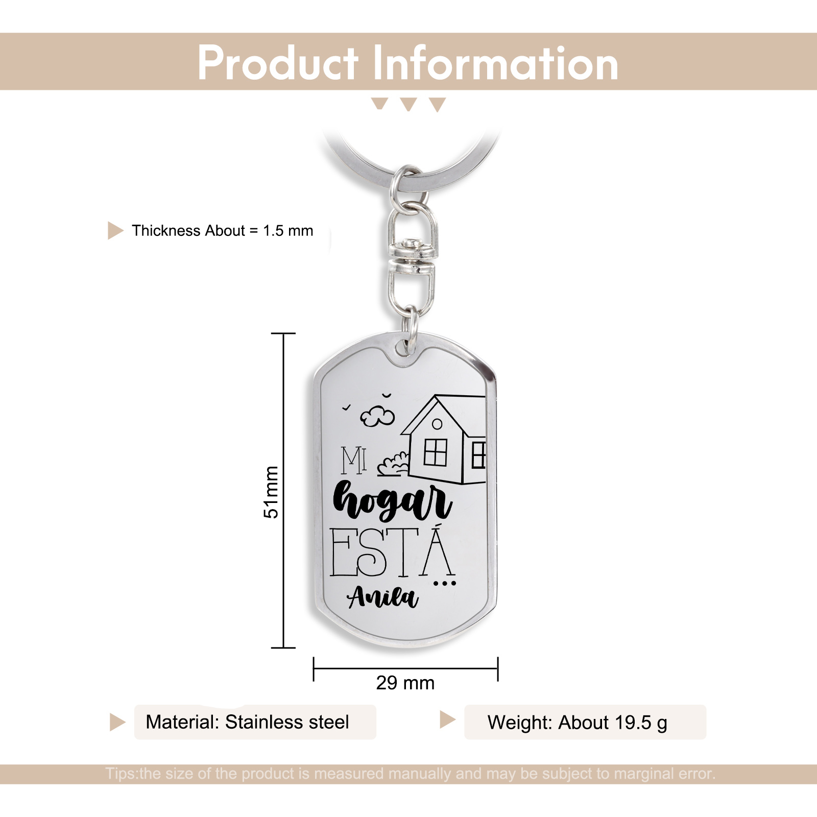 Llavero personalizado con 1 nombre para pareja unidad de llaveros-Jessemade ES