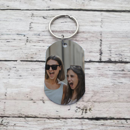 A mi amiga/hermana - Llavero con 2 nombres personalizados con foto-Jessemade ES