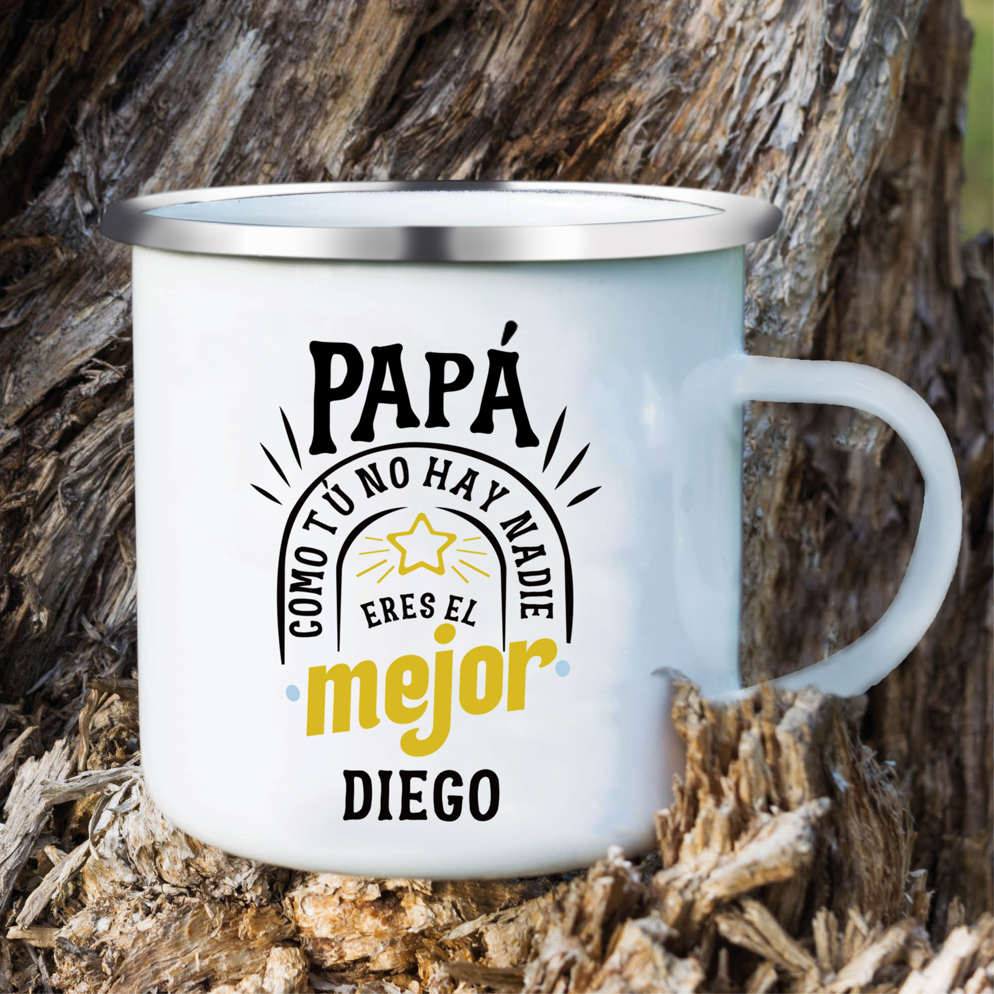Taza para papá con 1 nombre personalizado-Jessemade ES