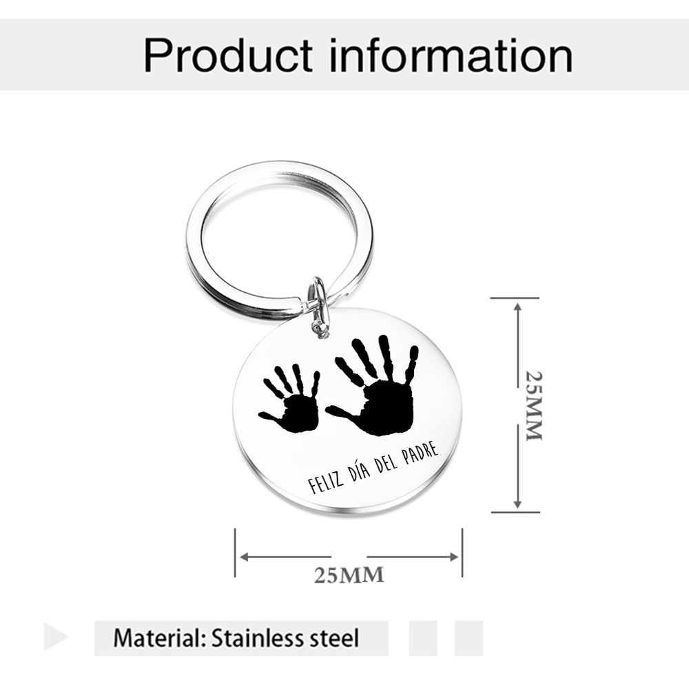 A mi papá-Llavero de placa redonda "Feliz Día del Padre"-Jessemade ES