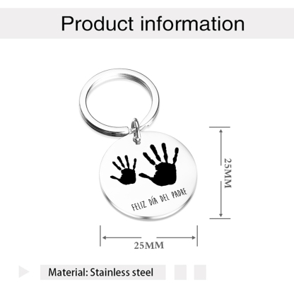 A mi papá-Llavero de placa redonda "Feliz Día del Padre"-Jessemade ES
