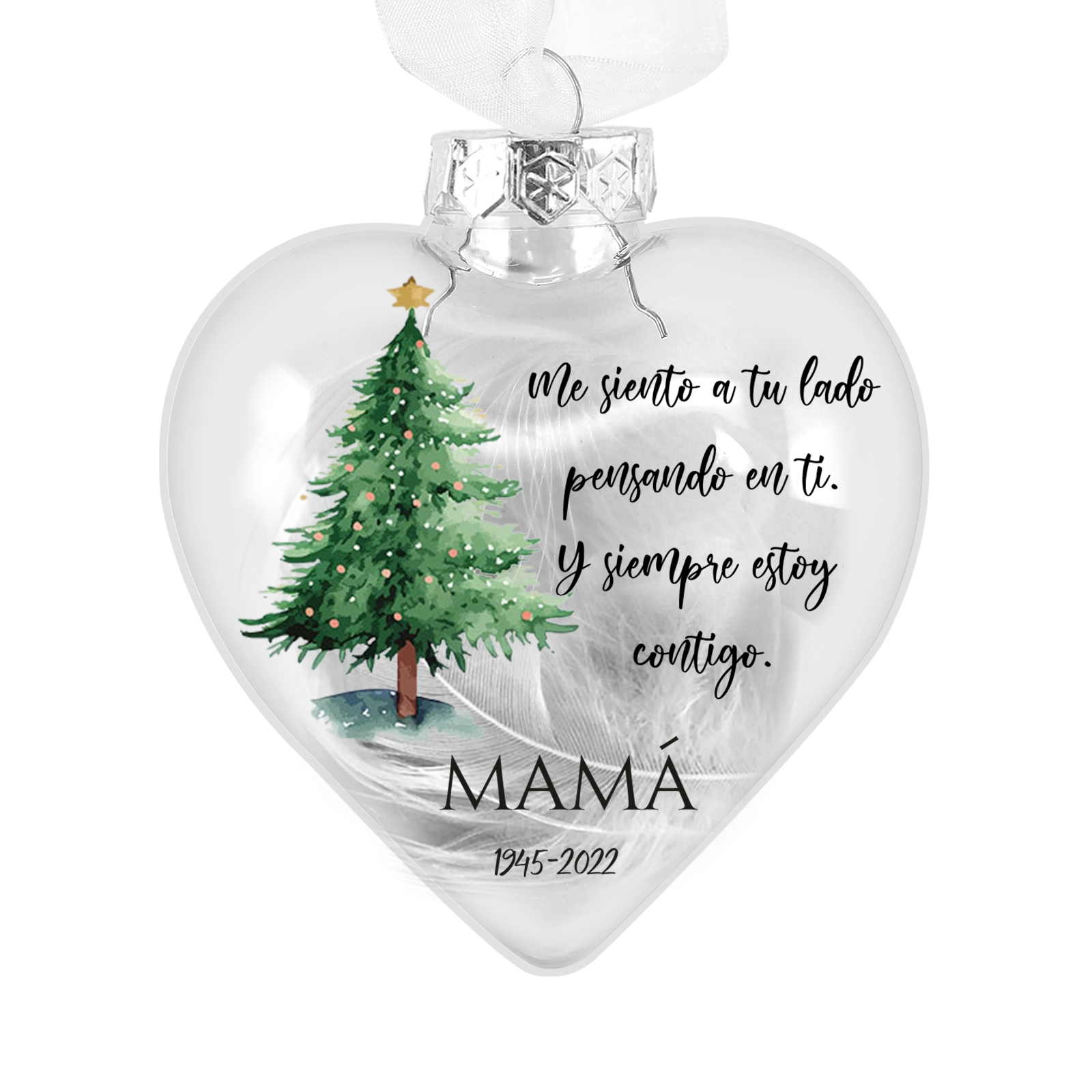 Bola navideña conmemorativa Adorno de Navidad 1 nombre y años personalizados con pluma -Jessemade ES