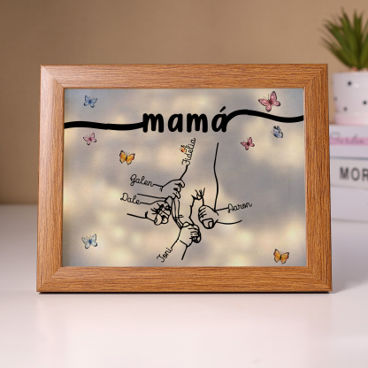 A mi mamá-Marco de 2-7 nombres y 1 texto personalizados de madera-Jessemade ES