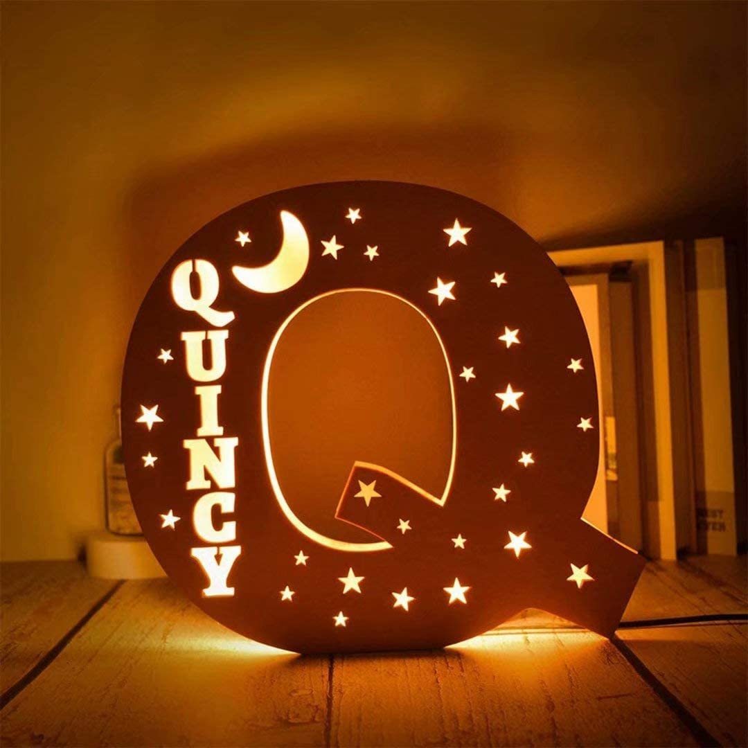 Lámpara 3D Ilusión Luz de Noche LED 26 Letras con 1 nombre personalizado-Jessemade ES