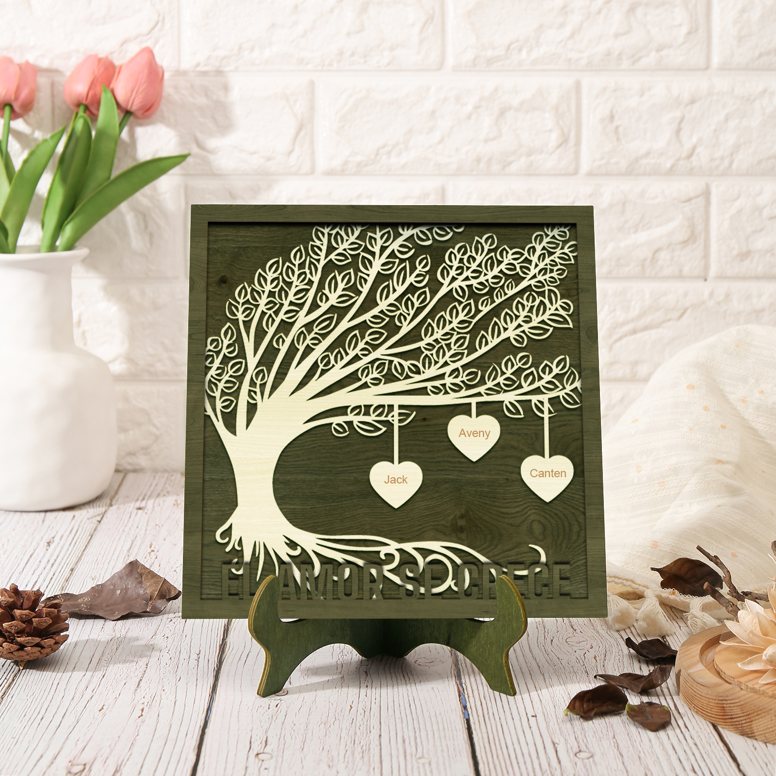 A mi mamá/abuela-Adorno 2-8 nombres personalizados decoración de madera árbol de la vida-Jessemade ES