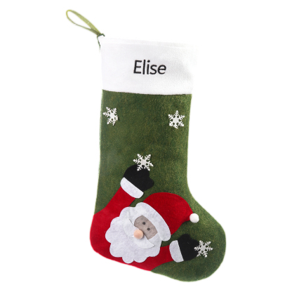 Adornos de medias navideñas con muñeco Bolsa de regalo 1 Nombre personalizado-Jessemade ES