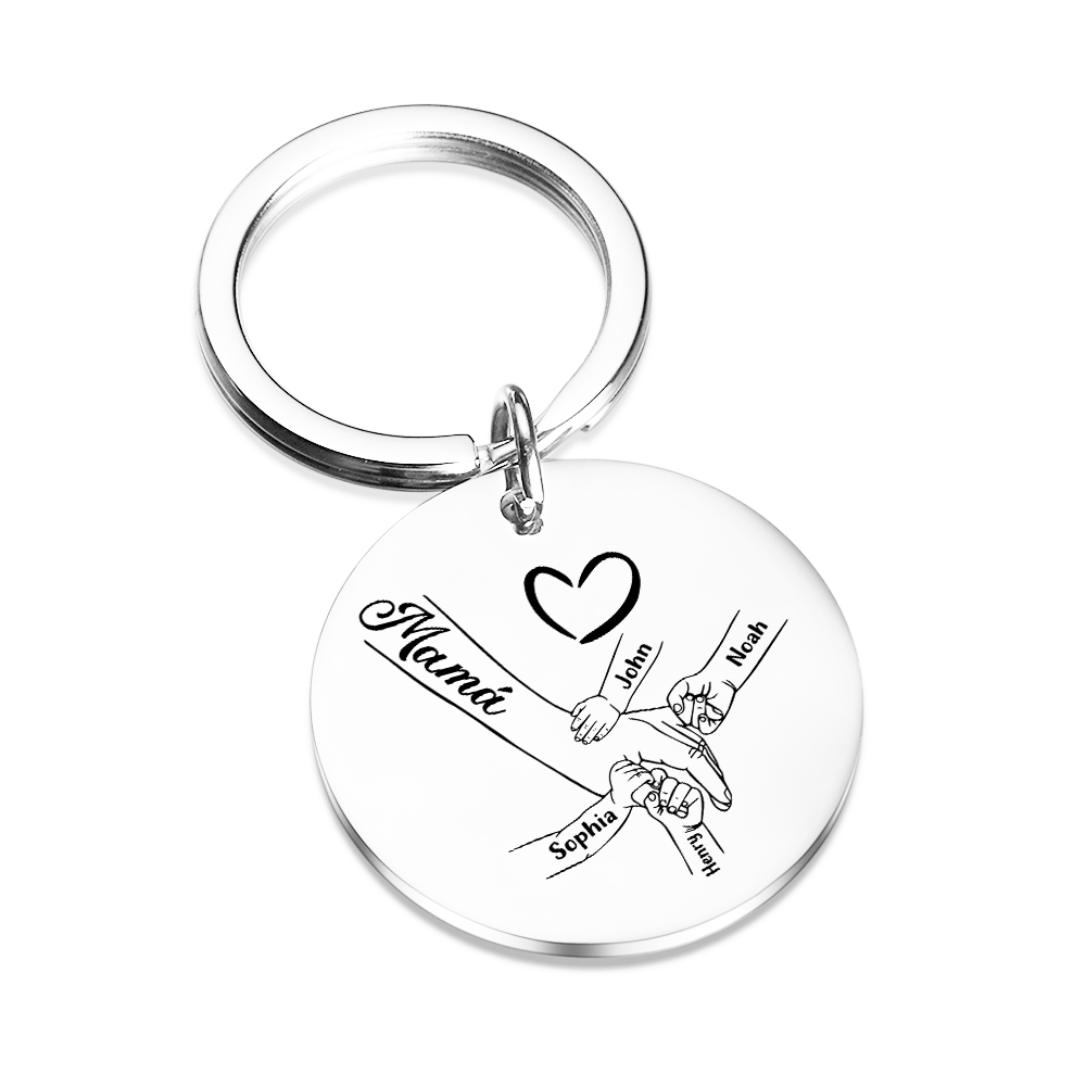 A mi mamá-Llavero 1-6 Nombres Personalizados MANOS COGIDAS-Jessemade ES
