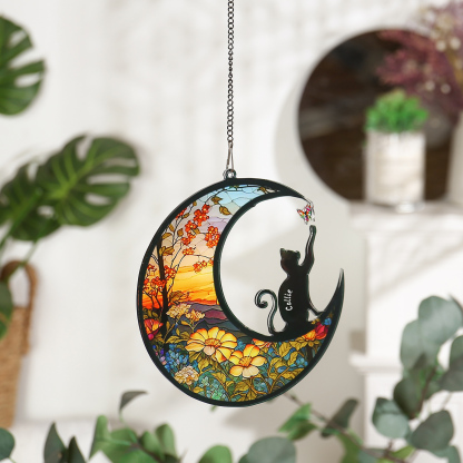 Navidad-Silueta de Perro o Gato Ornamento Navideño 1 nombre personalizado