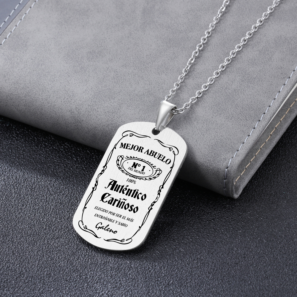 A MI ABUELO-Collar mejor abuelo de placa personalizada con 1 nombre-Jessemade ES