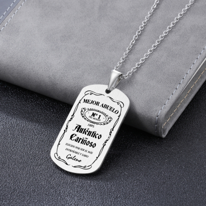 A MI ABUELO-Collar mejor abuelo de placa personalizada con 1 nombre-Jessemade ES