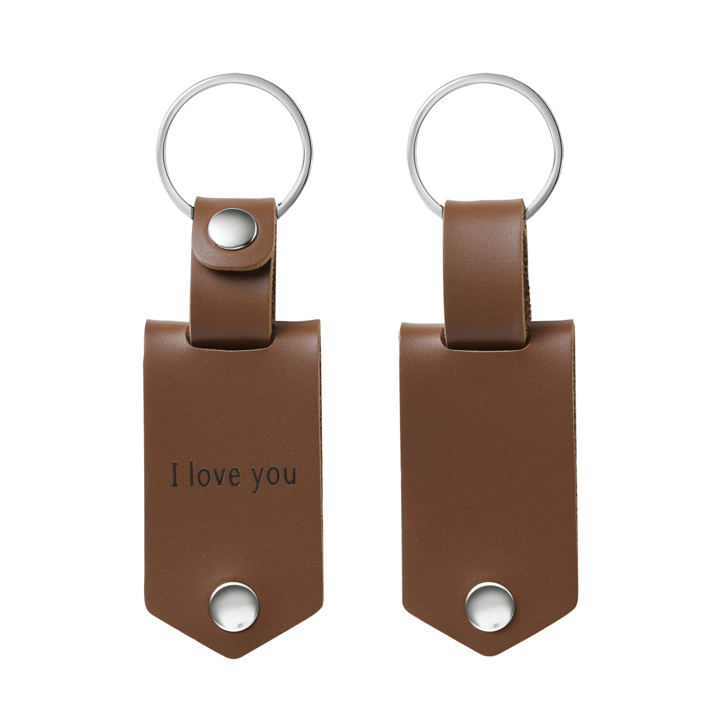 Llavero para pareja de cuero personalizado con texto y foto-Jessemade ES