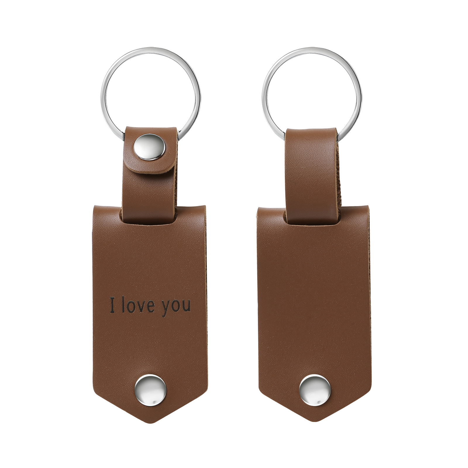 Llavero para pareja de cuero personalizado con texto y foto-Jessemade ES