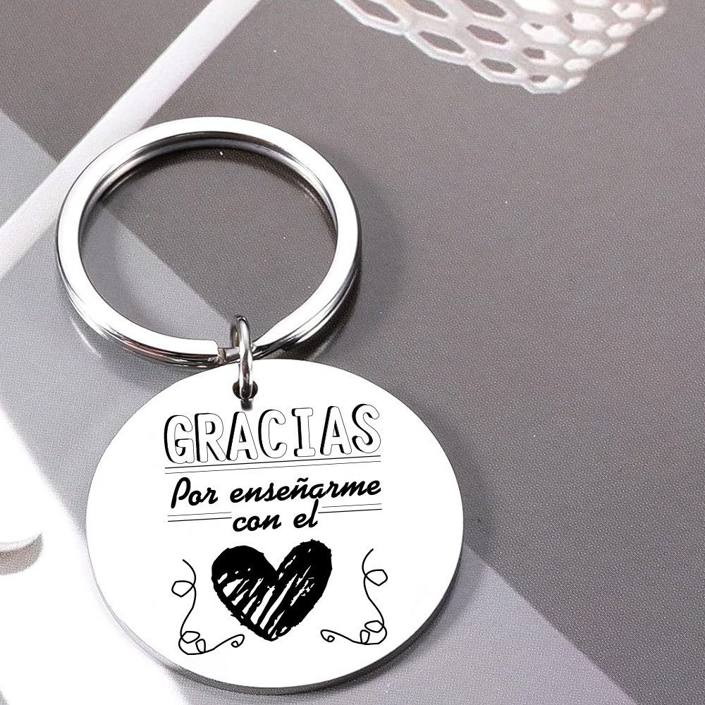 Llavero a profe gracias por enseñarme con el corazón -Jessemade ES