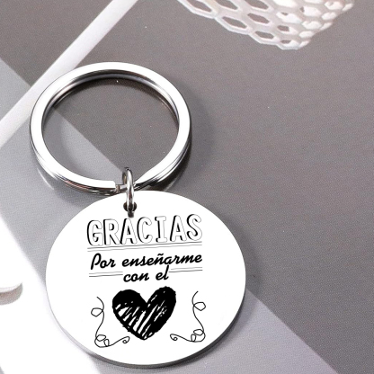 Llavero a profe gracias por enseñarme con el corazón -Jessemade ES