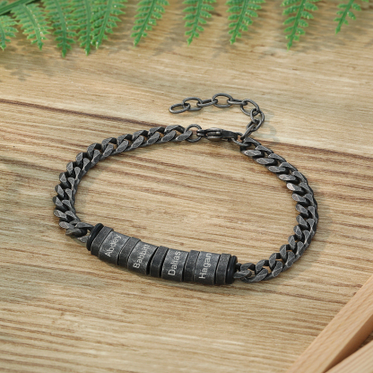 2-5 Nombres Personalizados Pulsera de Cadena Aros Personalizados de Nombres de Acero Inoxidable-Jessemade ES