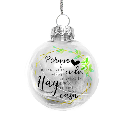 Bola navideña conmemorativa Adorno de Navidad con pluma -Jessemade ES