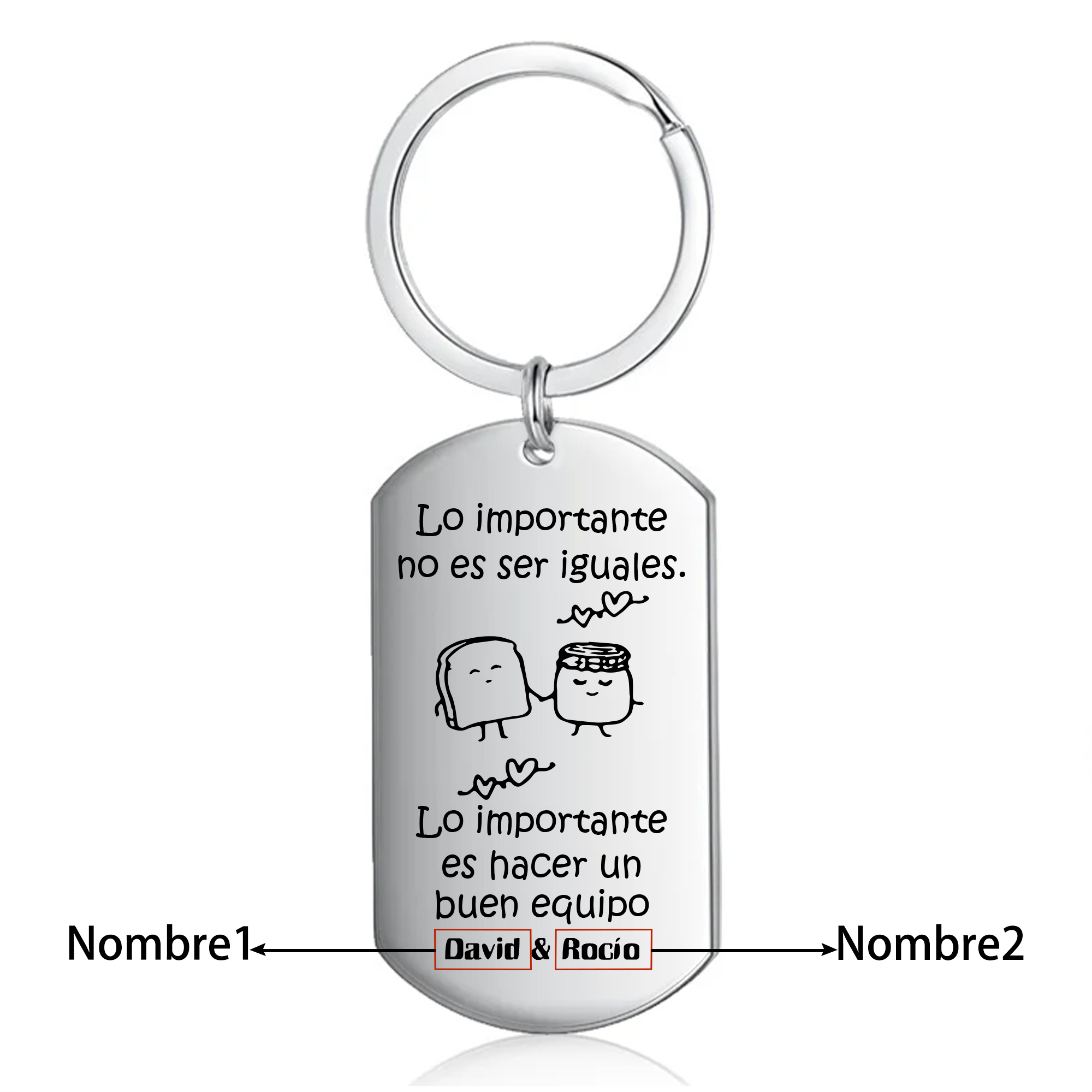Llavero personalizado con 2 nombres para pareja-Jessemade ES