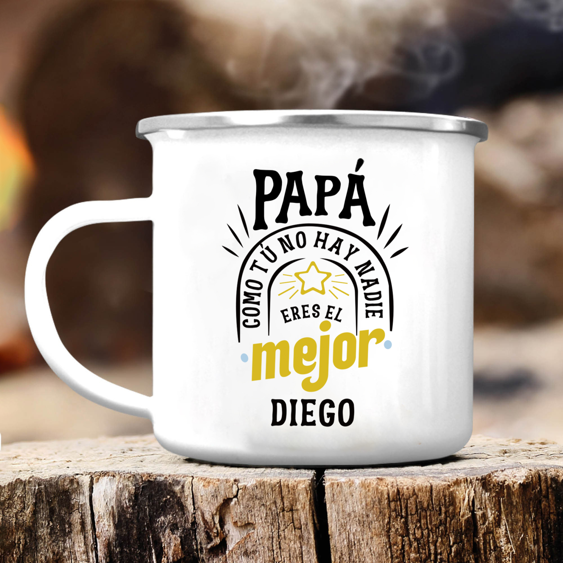 Taza para papá con 1 nombre personalizado-Jessemade ES