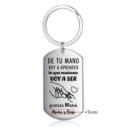 A mi mamá - Llavero 1 Texto Personalizado DE TU MANO VOY A APRENDER-Jessemade ES