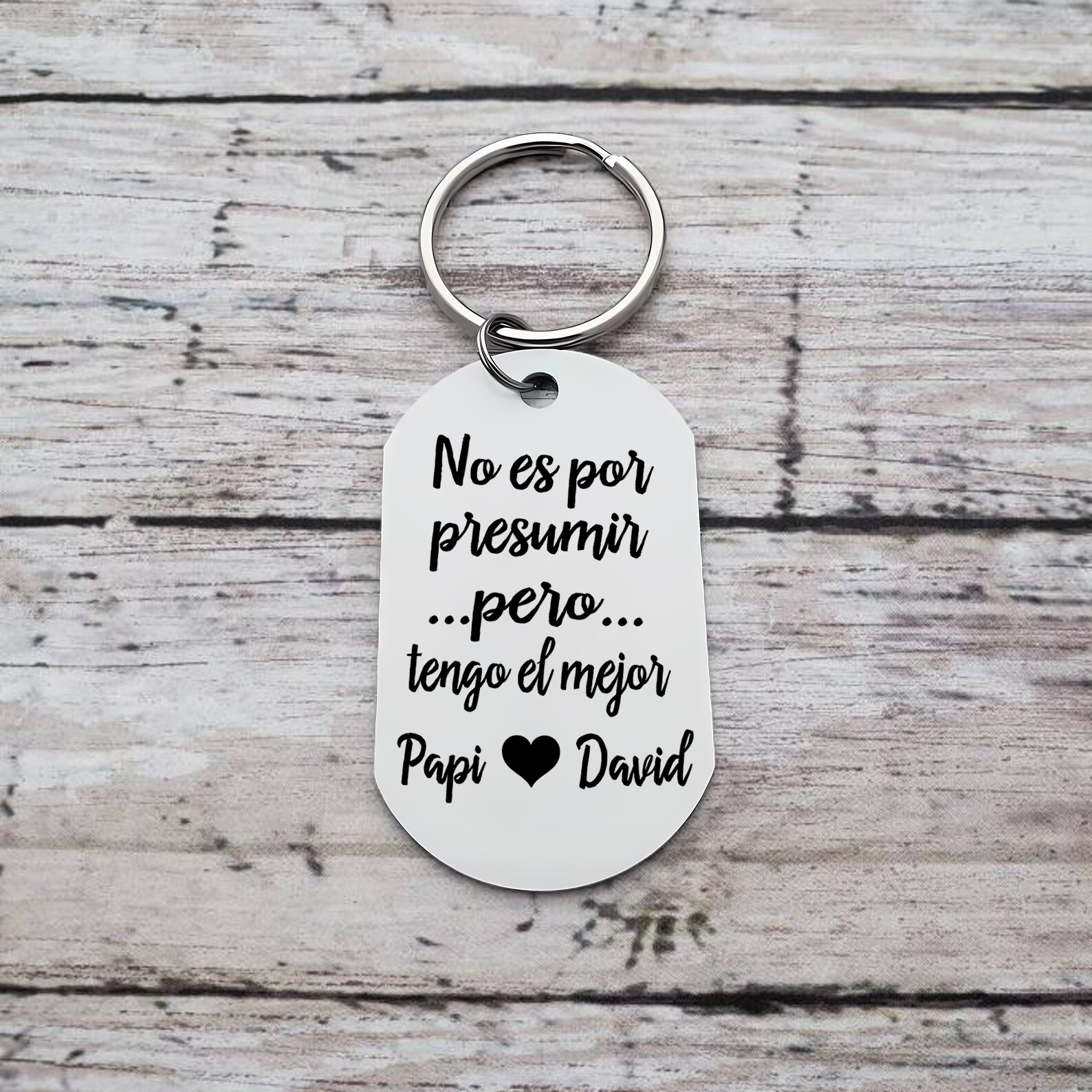 A mi papá-Llavero Personalizado TENGO EL MEJOR PAPÁ... 2 Nombres-Jessemade ES