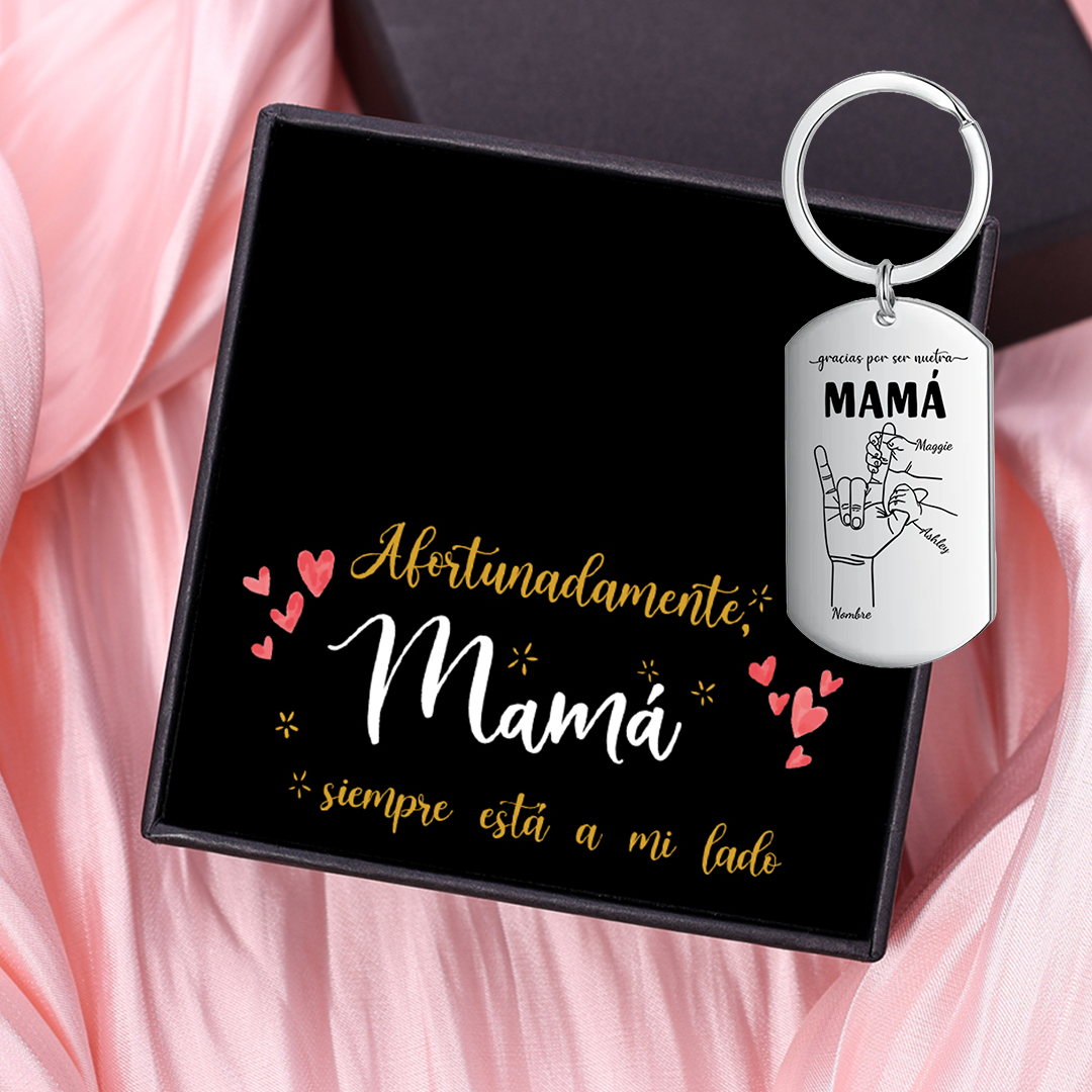 A mi mamá-Llavero 2-6 Nombres Personalizados "DEDOS COGIDOS"-Jessemade ES