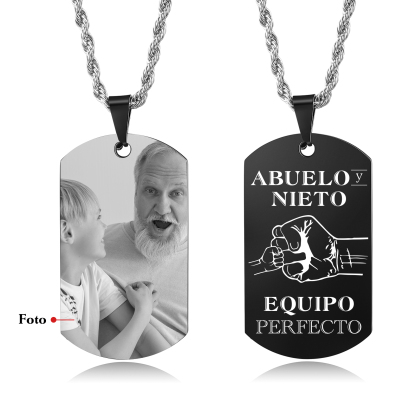 A MI ABUELO-Collar abuelo y nieto de placa personalizada con foto-Jessemade ES