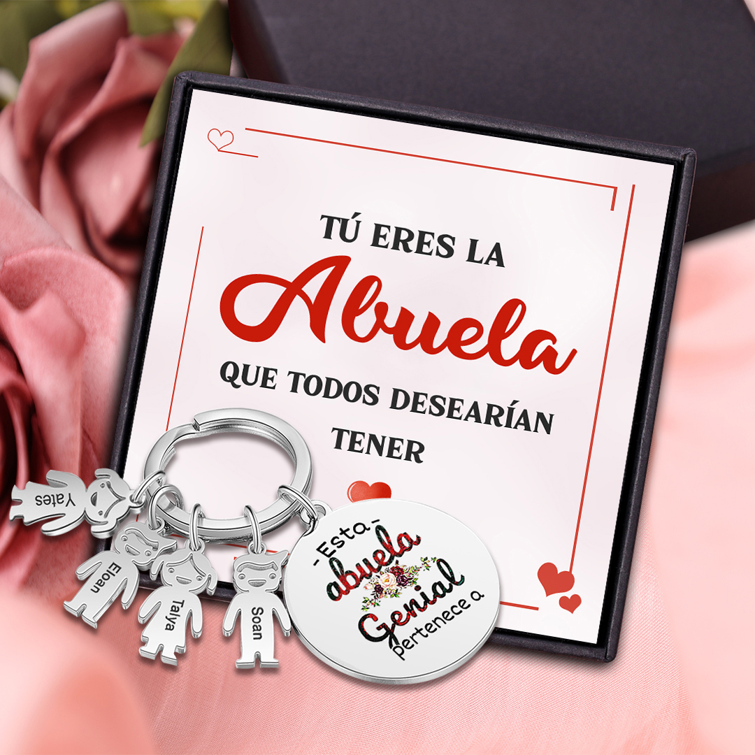 A mi abuela - Llavero con 1-5 nombres personalizados en "niños"-Jessemade ES