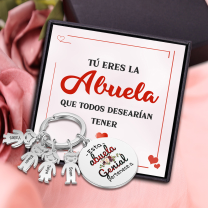 A mi abuela - Llavero con 1-5 nombres personalizados en "niños"-Jessemade ES