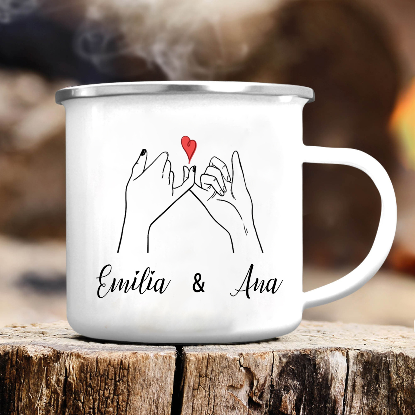 Taza para amigas pinky swear 2 nombres personalizados-Jessemade ES