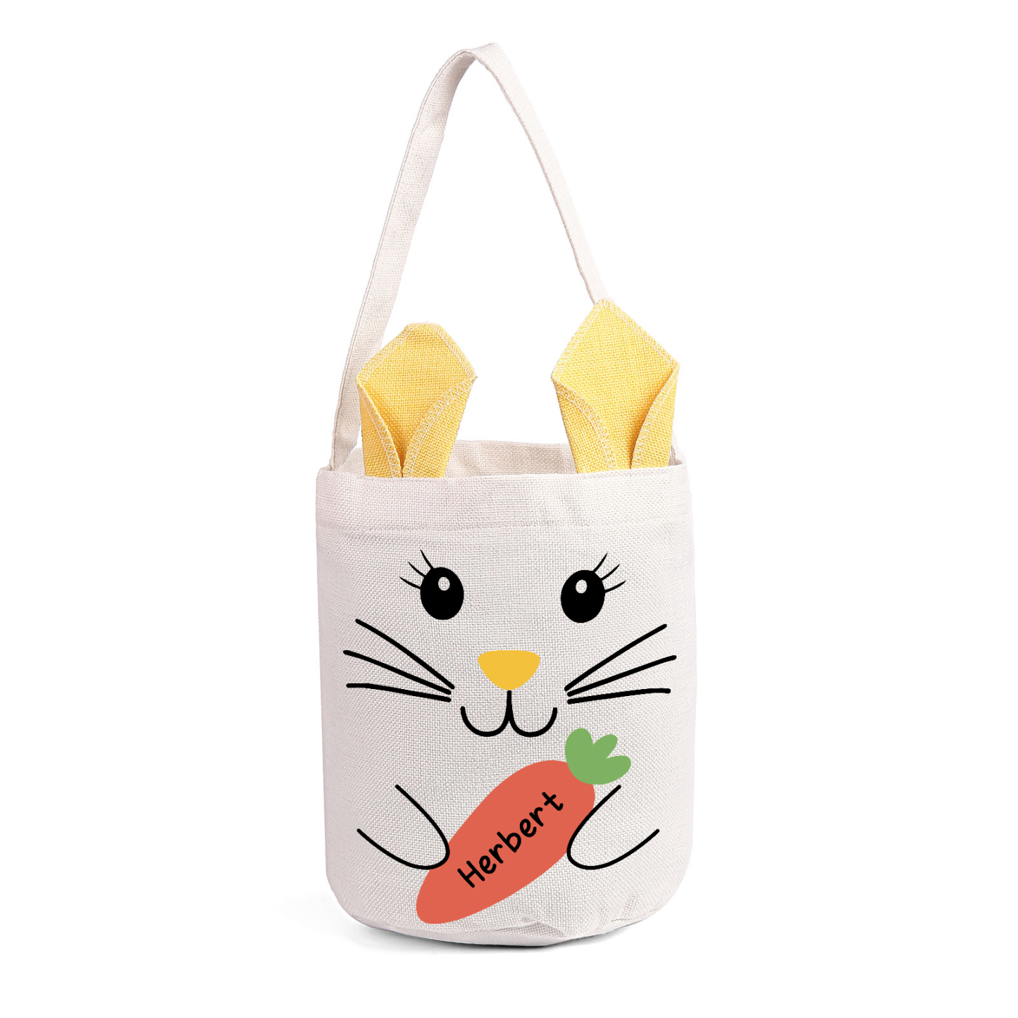 Pascua-Bolsa de conejo con 1 nombre personalizado-Jessemade ES
