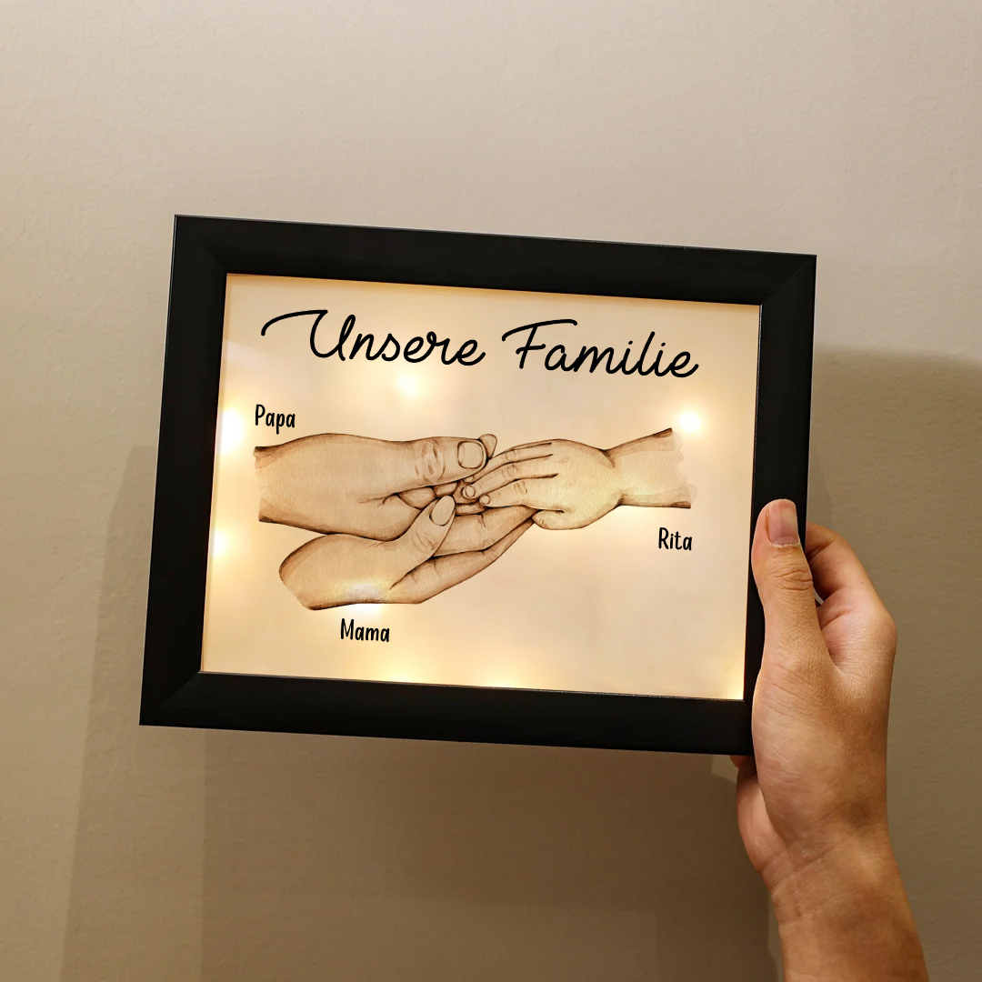 A mi papá-Marco de madera mano a mano 3 nombres personalizados con texto-Jessemade ES
