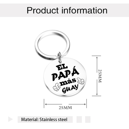 A mi papá-Llavero de placa redonda "papá más guay"-Jessemade ES