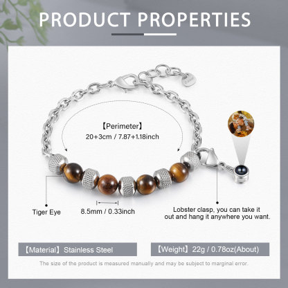 Pulsera de piedras con colgante de proyección de foto en color -Jessemade ES