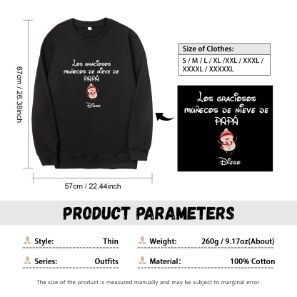 Familia-Sudadera "Muñecos de nieve" 2 nombres personalizados-Jessemade ES