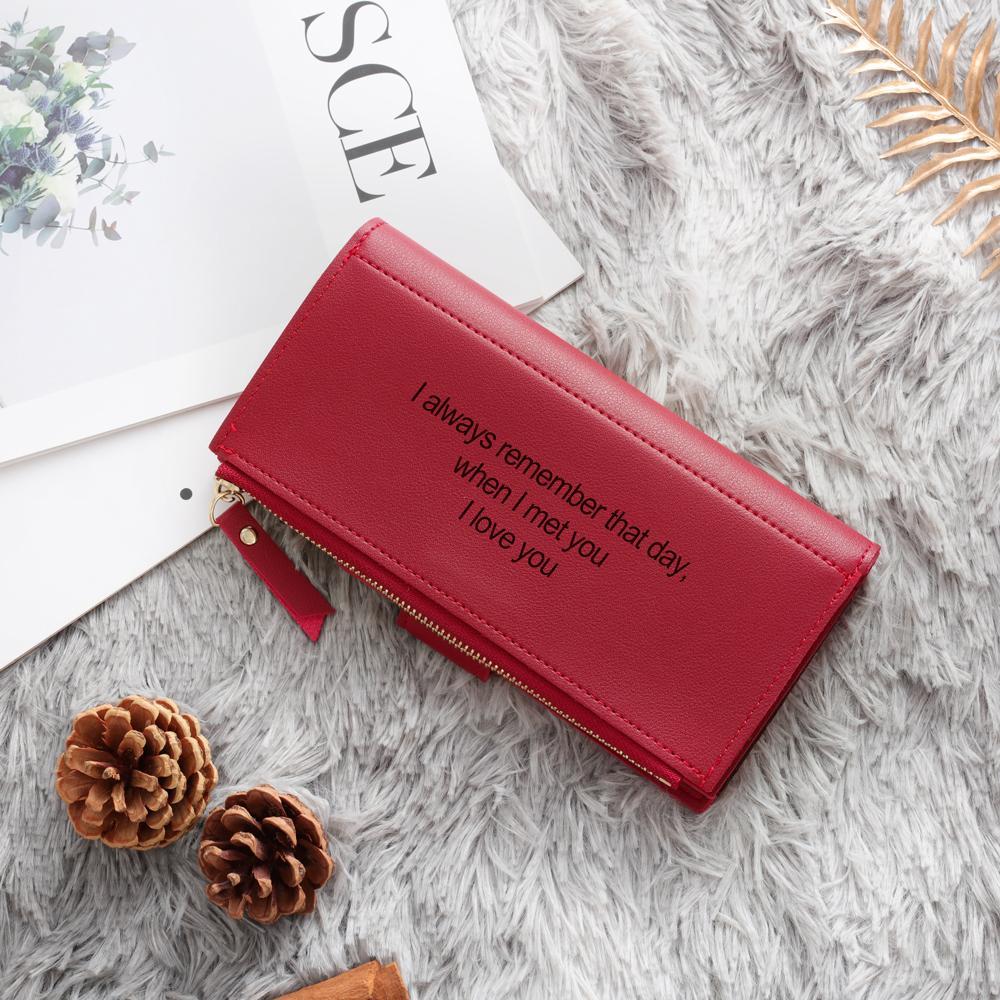 Cartera, billetera con 1 foto y 3 textos personalizados monedero clásico para mujer | Jessemade
