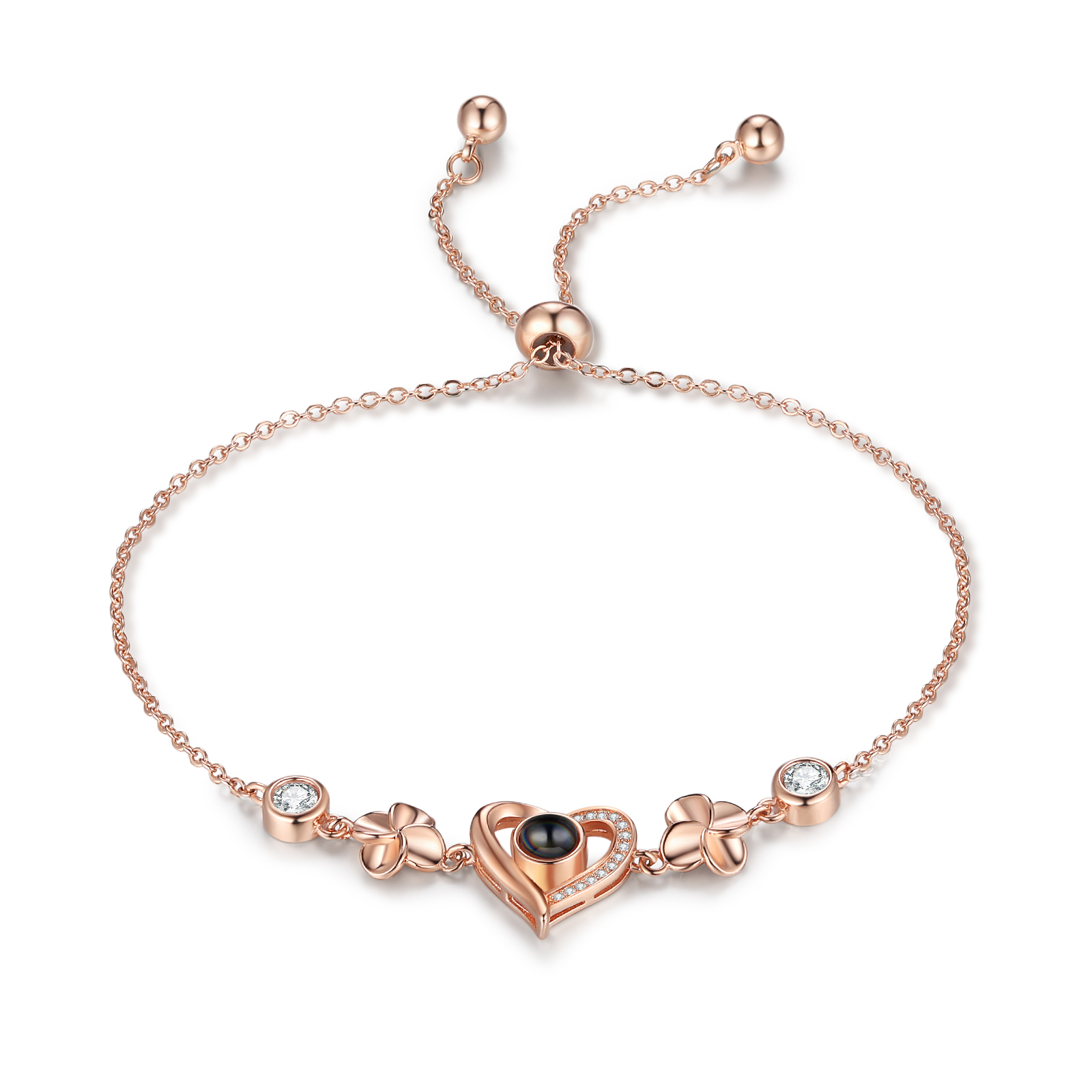 Pulsera de corazón con proyección de foto en color para mujer Brazalete de proyección-Jessemade ES