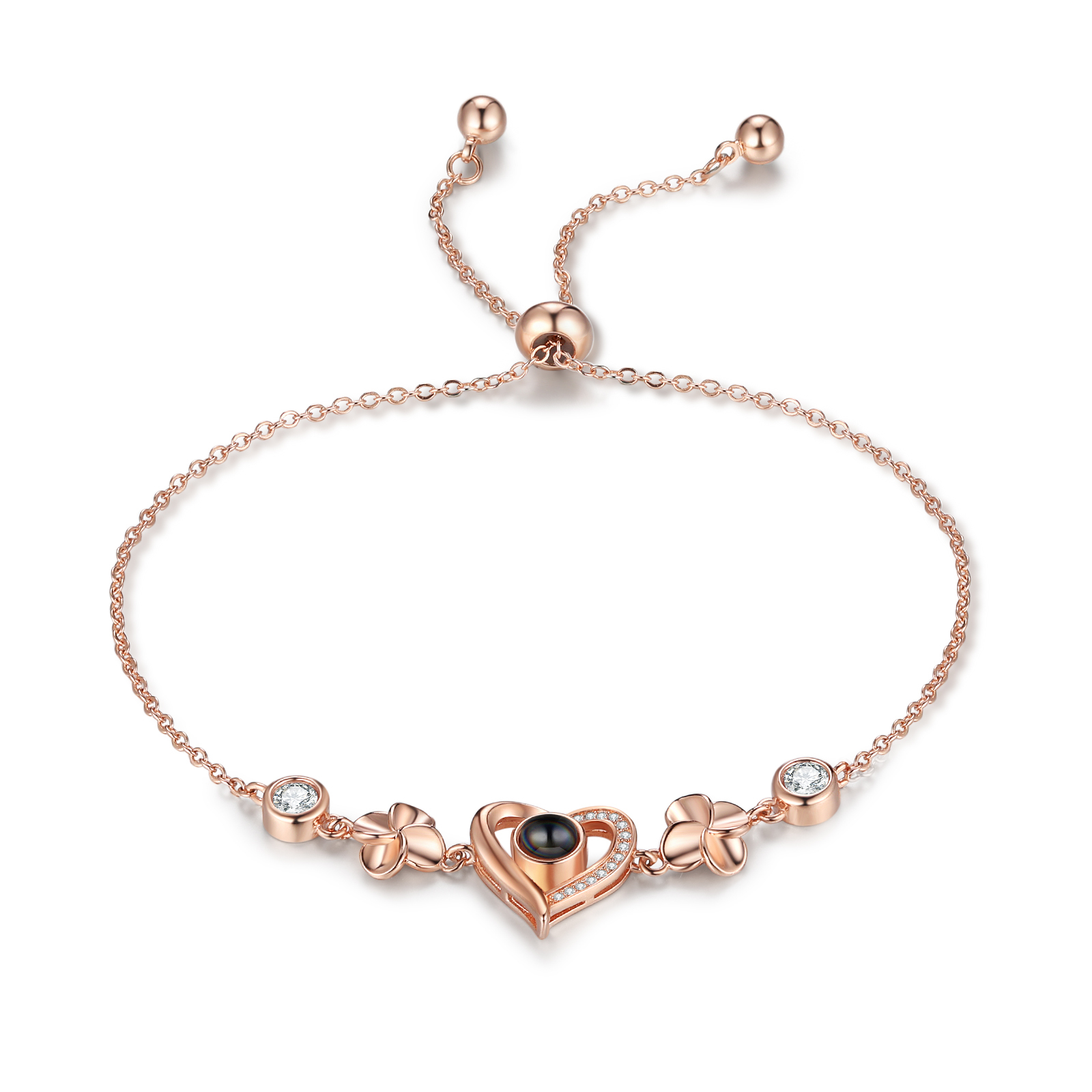 Pulsera de corazón con proyección de foto en color para mujer Brazalete de proyección-Jessemade ES