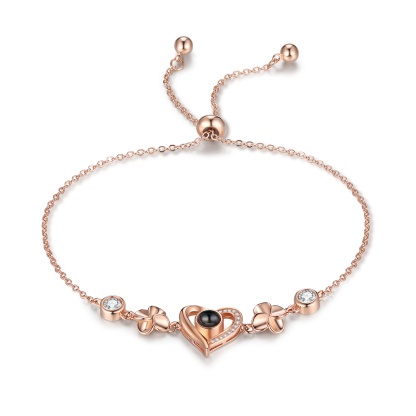 Pulsera de corazón con proyección de foto en color para mujer Brazalete de proyección-Jessemade ES