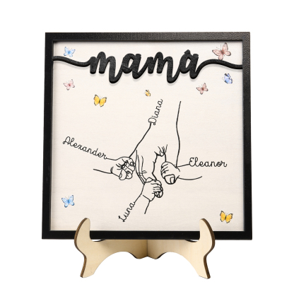 A mi mamá-Adorno 2-7 nombres personalizados decoración de madera mano con manitos-Jessemade ES
