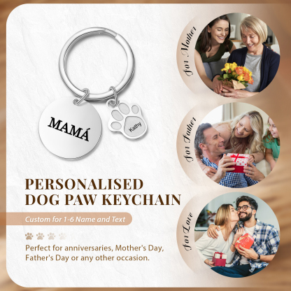 A mi familia - Llavero con 1 nombre personalizado en pata con texto-Jessemade ES