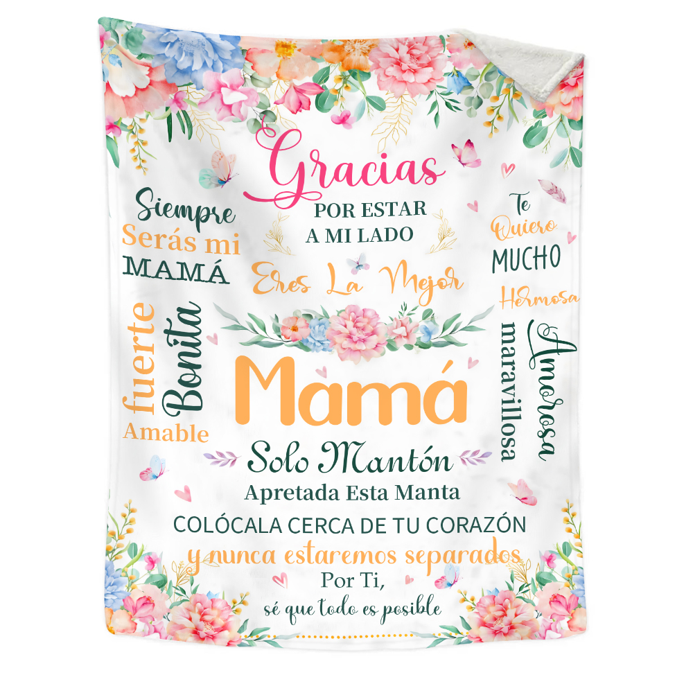 A mi mamá-Manta de buen calidad con frase amoroso-Jessemade ES